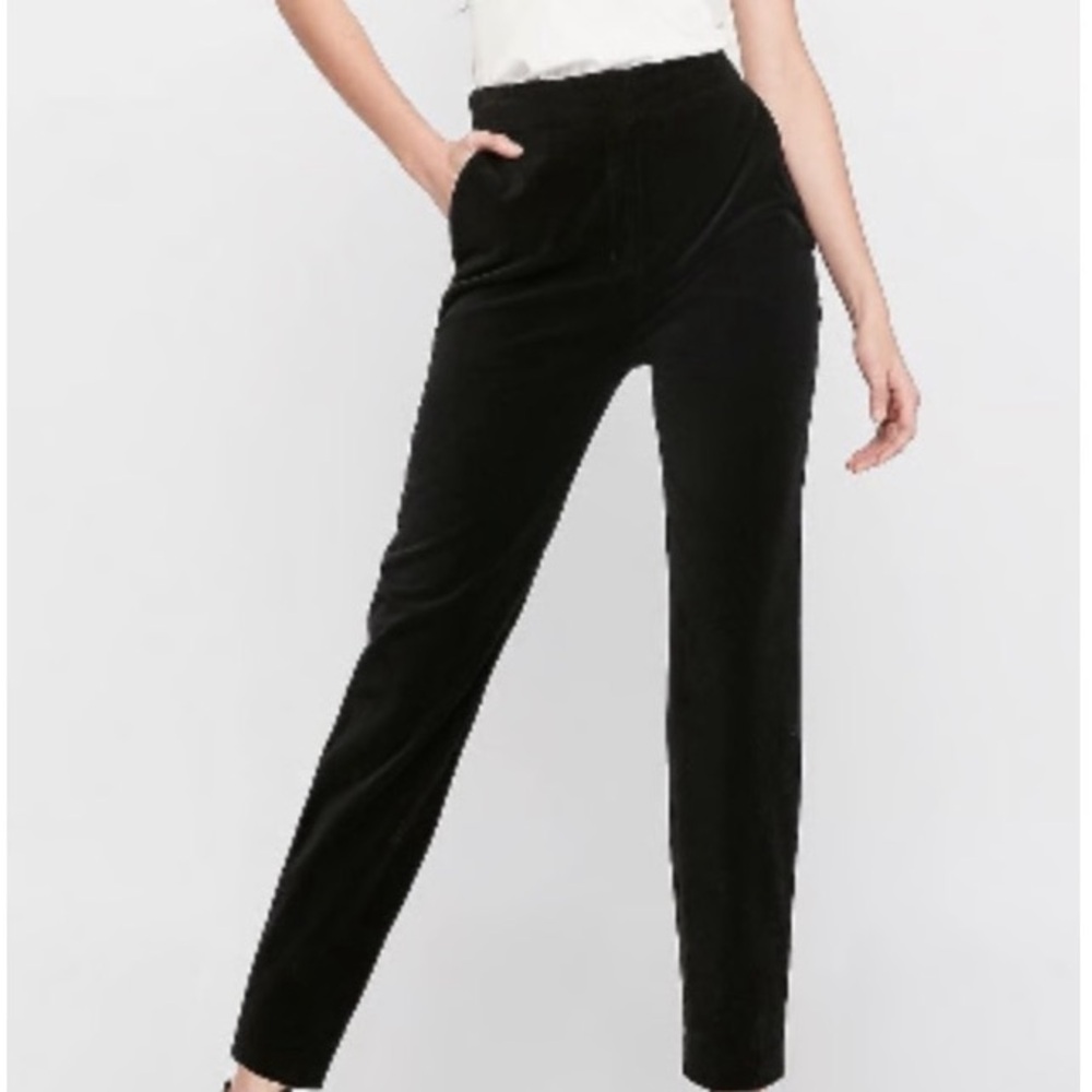 Express Black Velvet Trousers